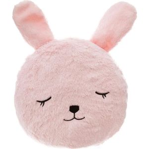 Atmosphera Dieren sierkussen - kinderkamer - roze konijn - 27 cm - polyester