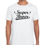 Super broer cadeau t-shirt wit heren - kado shirt voor broers