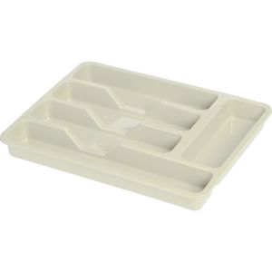 Excellent Houseware Bestekbak/keuken Organizer - 5-Vaks - Creme - 33,5 x 26,5 x 3,5 cm