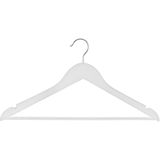 Set van 20x stuks houten kledinghangers wit 44 x 24 cm - Kledingkast hangers/kleerhangers