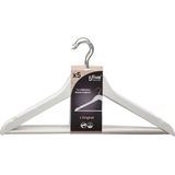 Set van 20x stuks houten kledinghangers wit 44 x 24 cm - Kledingkast hangers/kleerhangers