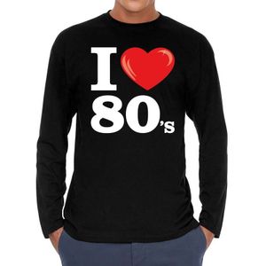 I love 80s long sleeve t-shirt zwart heren -  i love eighties shirt met lange mouwen heren