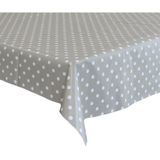 Tafelzeil/Tafelkleed Zilver met Witte Stippen 140 X 180 cm - Tuintafelkleed - Polkadot