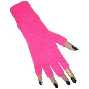 Vingerloze handschoenen fluor roze