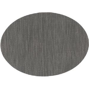 Ovale placemat Maoli zwart kunststof 48 x 35 cm - 48 x 35 cm - Tafel onderleggers