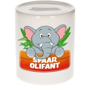 Kinder spaarpot met spaar olifant opdruk - keramiek - olifanten spaarpotten