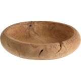 Fruitschaal teak hout 30 cm - Decoratieve schalen voor groente en fruit