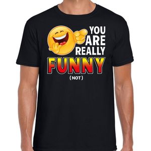 Funny emoticon t-shirt you are really funny NOT zwart voor heren -  Fun / cadeau - Foute party kledi