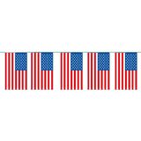 Bellatio Decorations - Vlaggen versiering set - USA/Amerika - Vlag 90 x 150 cm en vlaggenlijn 4 meter