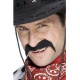 4x stuks nepsnorren - Zwarte carnaval/verkleed cowboy snor