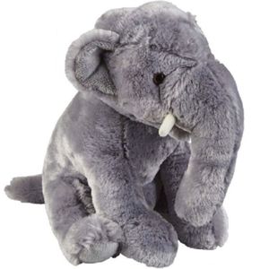 Pluche grijze olifant knuffel 30 cm - Olifanten safaridieren knuffels - Speelgoed knuffeldieren/knuffelbeest voor kinderen
