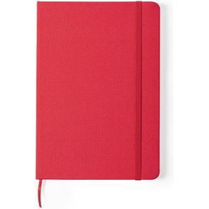 Luxe schriften/notitieboekje rood met elastiek A5 formaat - 80x blanco paginas - opschrijfboekjes - harde kaft