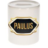 Paulus naam cadeau spaarpot met gouden embleem - kado verjaardag/ vaderdag/ pensioen/ geslaagd/ bedankt