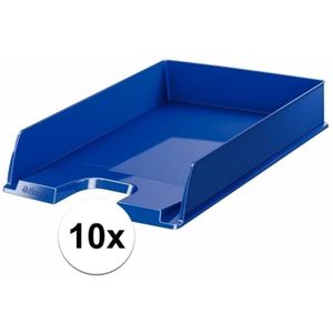 10 stuks brievenbakjes/postbakjes blauw A4 formaat Esselte - Documenten/papieren opbergen/bewaren - Kantoorartikelen