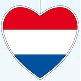 5x Hangdecoratie harten Nederland 28 cm - Nederlandse vlag EK/WK landen versiering