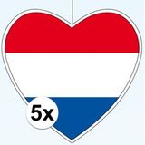 5x Hangdecoratie harten Nederland 28 cm - Nederlandse vlag EK/WK landen versiering
