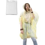 Regenponcho/Nood poncho - transparant - wegwerp - voor volwassenen - one size fitts all - capuchon