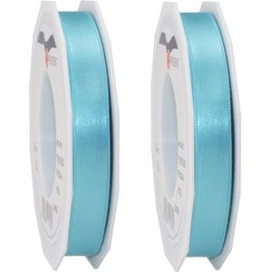 3x Luxe Hobby/decoratie turquoise satijnen sierlinten 1,5 cm/15 mm x 25 meter- Luxe kwaliteit - Cadeaulint satijnlint/ribbon