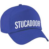 Stucadoor verkleed pet blauw voor dames en heren - stucadoor baseball cap - carnaval verkleedaccessoire / beroepen caps