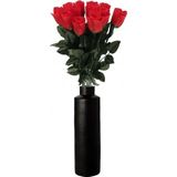3x Rode Rosa/roos kunstbloem 60 cm - Kunstrozen - Kunstbloemen boeketten rozen rood
