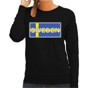 Zweden / Sweden landen sweater zwart dames -  Zweden landen sweater / kleding - EK / WK / Olympische spelen outfit