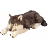 Pluche wolf knuffel 76 cm - wolven knuffeldier
