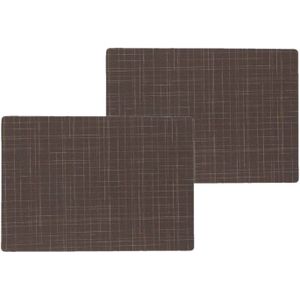 10x stuks stevige luxe Tafel placemats Liso bruin 30 x 43 cm - Met anti slip laag en Teflon coating toplaag
