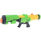1x Waterpistolen/waterpistool groen/geel van 63 cm met pomp kinderspeelgoed - waterspeelgoed van kunststof - grote waterpistolen met pomp