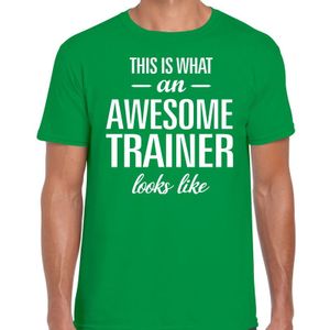 This is what an awesome trainer looks like cadeau t-shirt groen voor heren -  bedankt cadeau voor een trainer