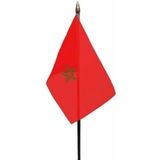 Marokko tafelvlaggetje 10 x 15 cm met standaard