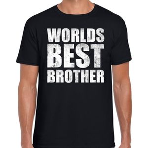 Worlds best brother cadeau t-shirt zwart voor heren - verjaardag shirt / cadeau t-shirt
