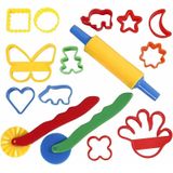 Speelgoed klei combi pakket van 2 kleuren klei met 15-delige kleivormen set - 2 kilo klei - wit/terra - Originele kinder cadeaus