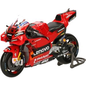 Maisto model motor/speelgoed Ducati Desmosedici Francesco Bagnaia MotoGP - rood - schaal 1:18/12 x 5 x 8 cm