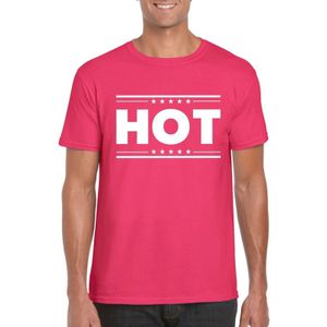 Hot t-shirt fuscia roze heren