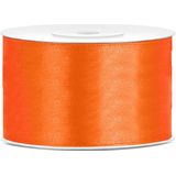 3x Hobby/decoratie oranje satijnen sierlinten 3,8 cm/38 mm x 25 meter - Cadeaulint satijnlint/ribbon - Oranje linten - Hobbymateriaal benodigdheden - Verpakkingsmaterialen