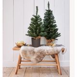 Mini kerstboom groen - in antraciet grijze kunststof pot - 60 cm - kunstboom