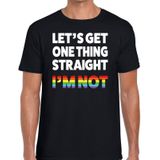 Lets get one thing straight i'm not t-shirt - gaypride regenboog t-shirt zwart voor heren - Gay pride