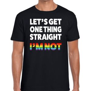 Lets get one thing straight i'm not t-shirt - gaypride regenboog t-shirt zwart voor heren - Gay pride