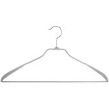 Set van 10x stuks kunststof kledinghangers grijs 43 x 23 cm - Kledingkast hangers/kleerhangers voor jassen