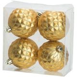 12x Luxe gouden kunststof kerstballen 8 cm - Onbreekbare plastic kerstballen - Kerstboomversiering goud