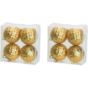 12x Luxe gouden kunststof kerstballen 8 cm - Onbreekbare plastic kerstballen - Kerstboomversiering goud