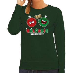 Bellatio Decorations foute Kersttrui/sweater voor dames - baldadig kerstfeest - groen - ontdeugend
