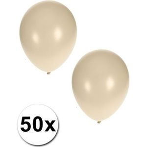 50x stuks Metallic witte ballonnen 36 cm