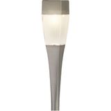 Solar tuinlamp/prikspot zilver op zonne-energie 26 cm - Prikspots tuinverlichting