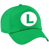 Feestpet Luigi / loodgieter groen voor dames en heren - baseball cap - verkleed pet / carnaval pet