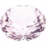 Lichtroze nep diamant 5 cm van glas