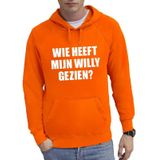 Oranje Wie heeft mijn Willy gezien hoodie / hooded sweater heren - Oranje Koningsdag/ supporter kleding