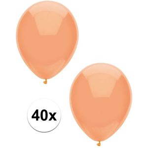 40x Perzik oranje metallic ballonnen 30 cm - Feestversiering/decoratie ballonnen perzik oranje