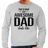 This is what an awesome dad looks like cadeau sweater grijs - heren - Vaderdag / cadeau trui
