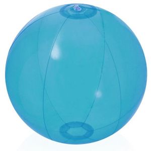 Opblaasbare strandbal plastic transparant blauw 28 cm - Strand buiten zwembad speelgoed